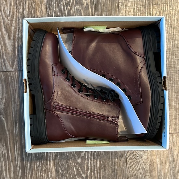 Burgundy Combat Boots - Picture 7 of 8